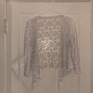 Gray Lace Cardigan